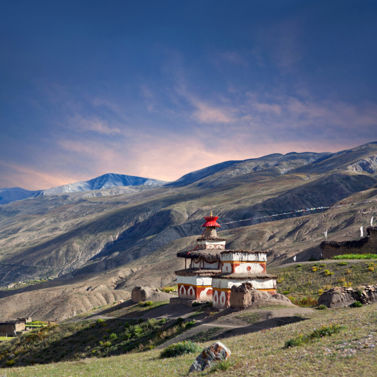 Dolpo Ancient Bon stupa in Saldang village Nepal