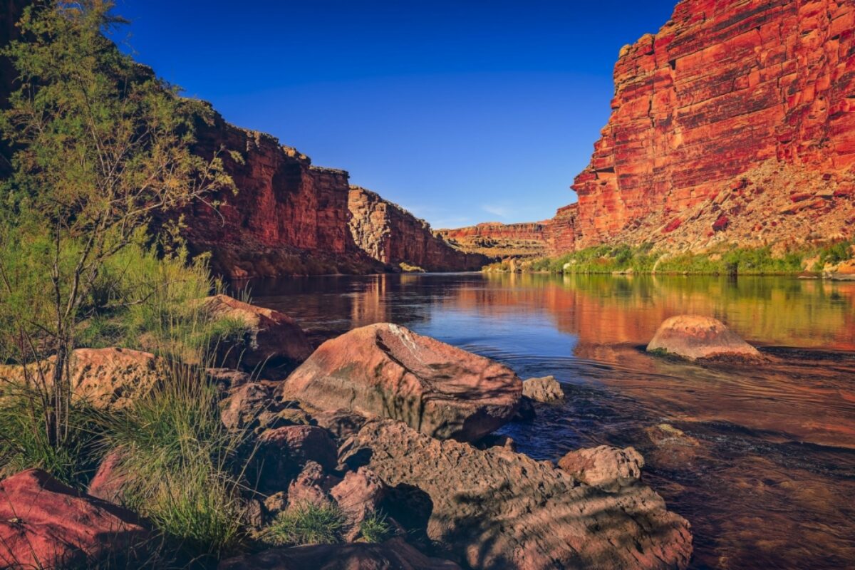 USA Grand Canyon Cathedral Wash Trail in Marble Canyon Arizona Beautiful view through the trail which leads to Colorado River
