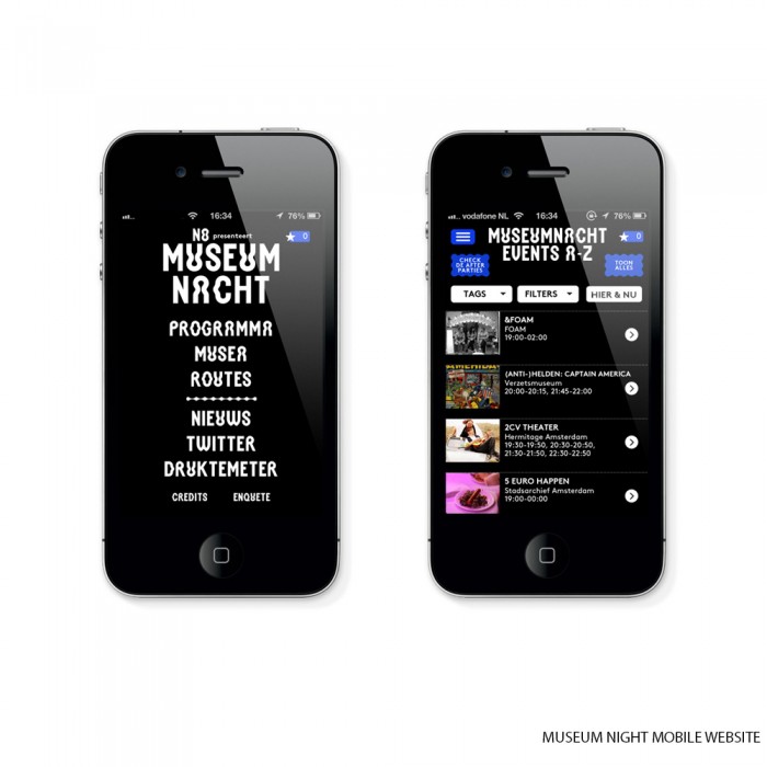 Museumnacht / N8 website, Vruchtvlees & Festina Lente Collective | International Design Awards Winners