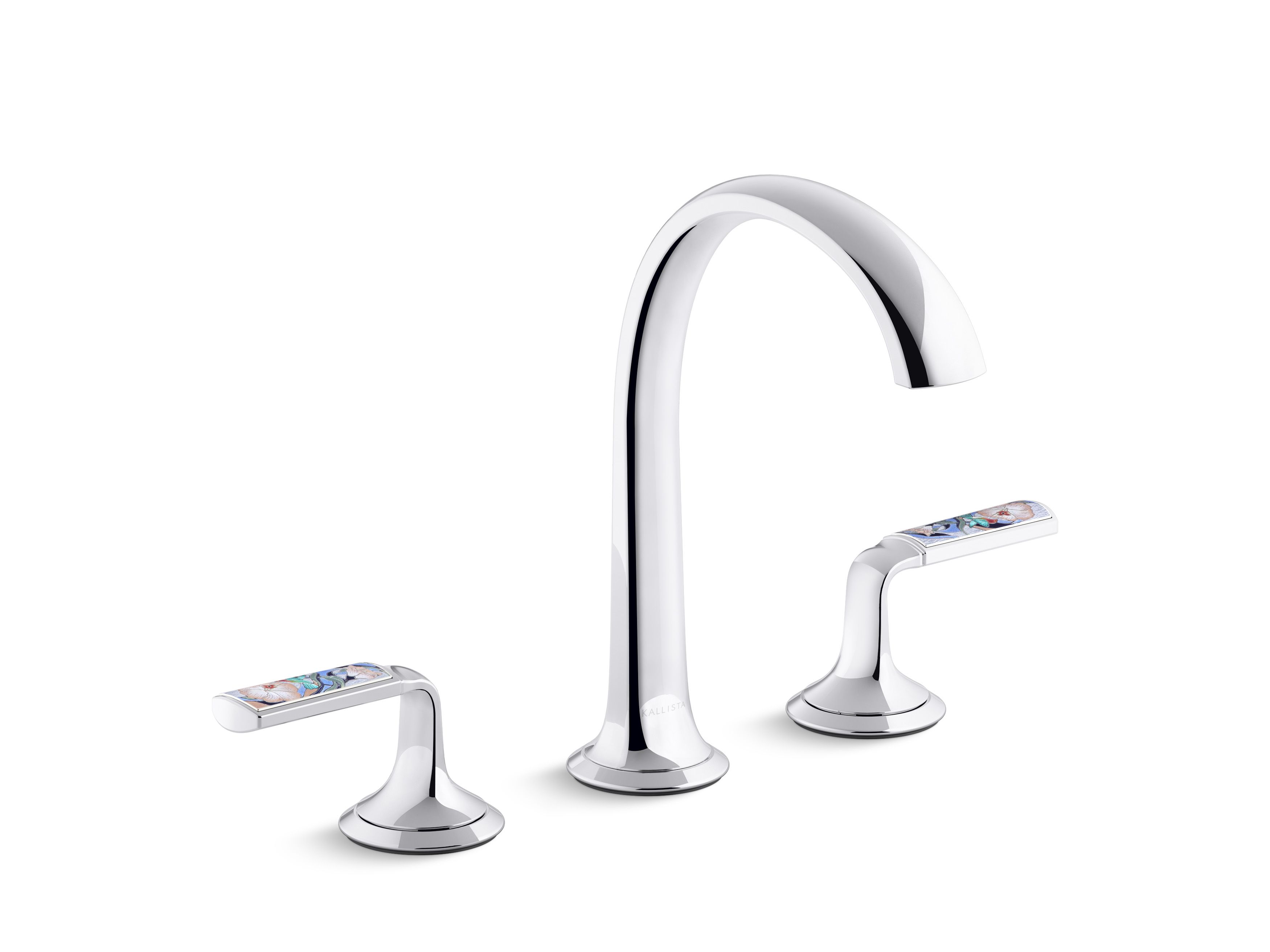 Script Decorative Sink Faucet, Arch Spout, Spring Rain Enamel Lever Handles, Kallista | International Design Awards Winners