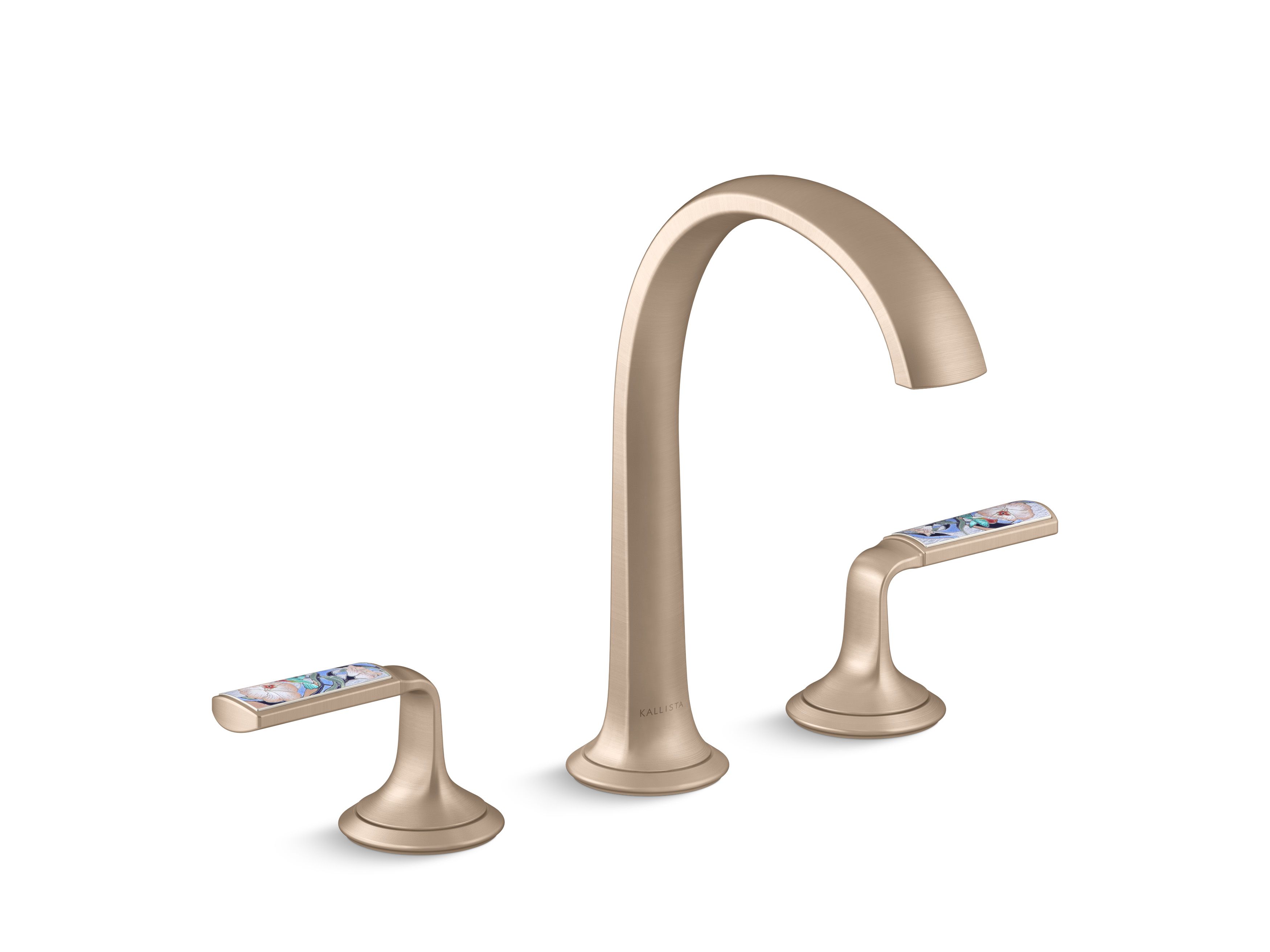 Script Decorative Sink Faucet, Arch Spout, Spring Rain Enamel Lever Handles, Kallista | International Design Awards Winners