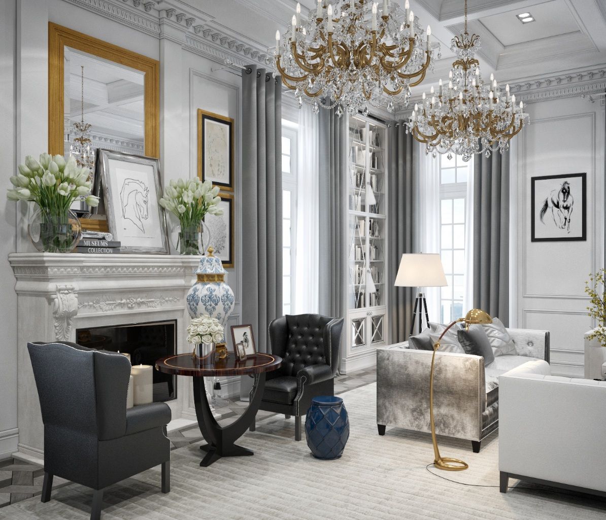 Residence in “Beaux Arts” Style project, MKDEZIGNS | International Design Awards Winners