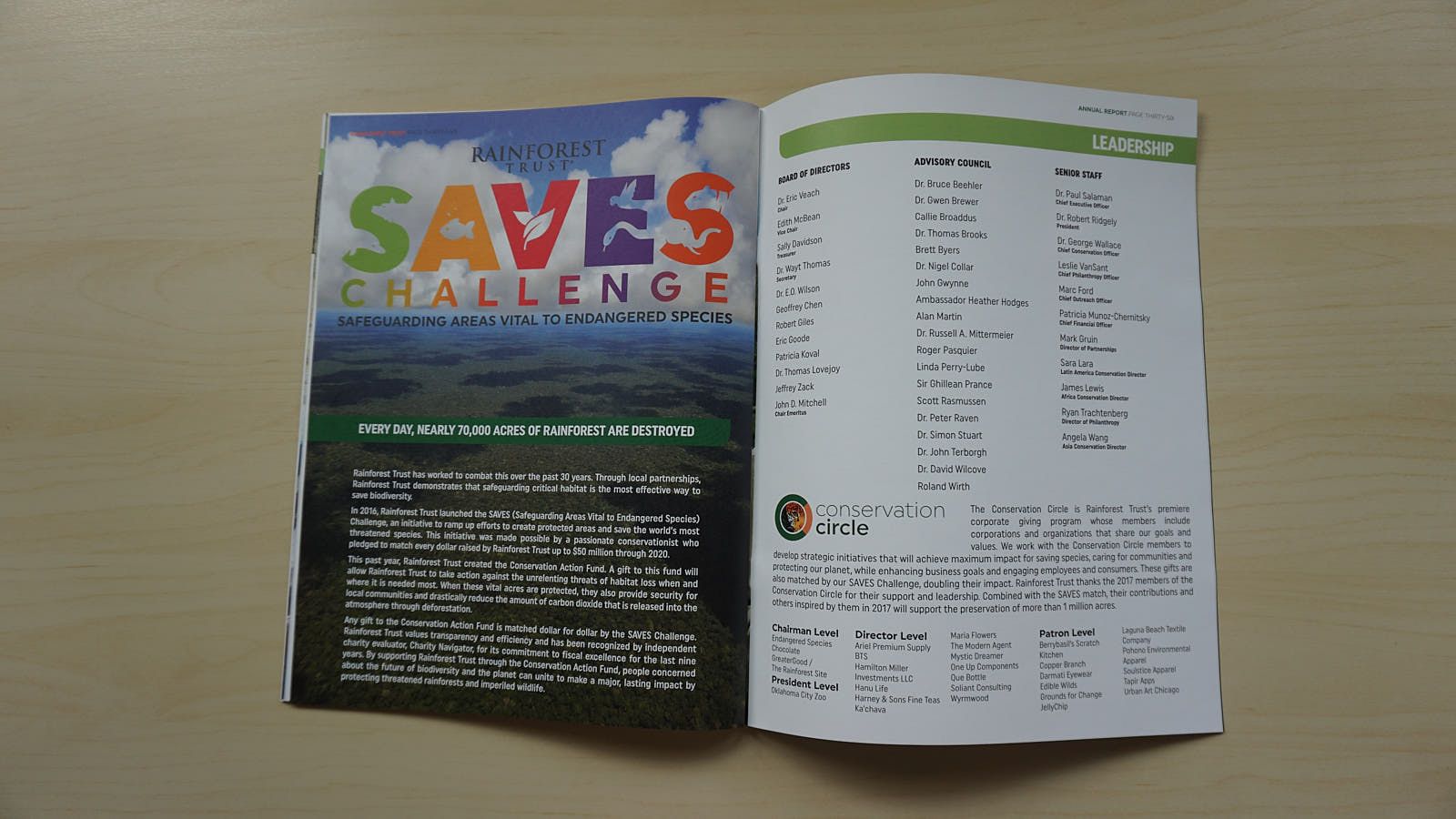 Annual Report 2017, Rainforest Trust | International Design Awards Winners