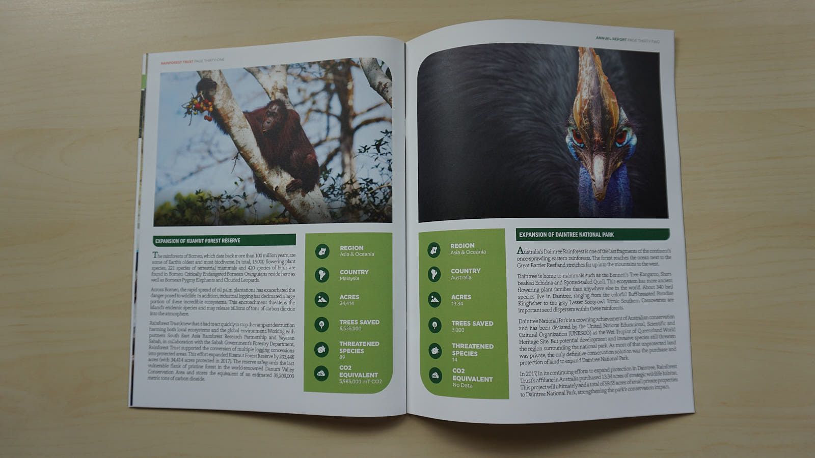 Annual Report 2017, Rainforest Trust | International Design Awards Winners