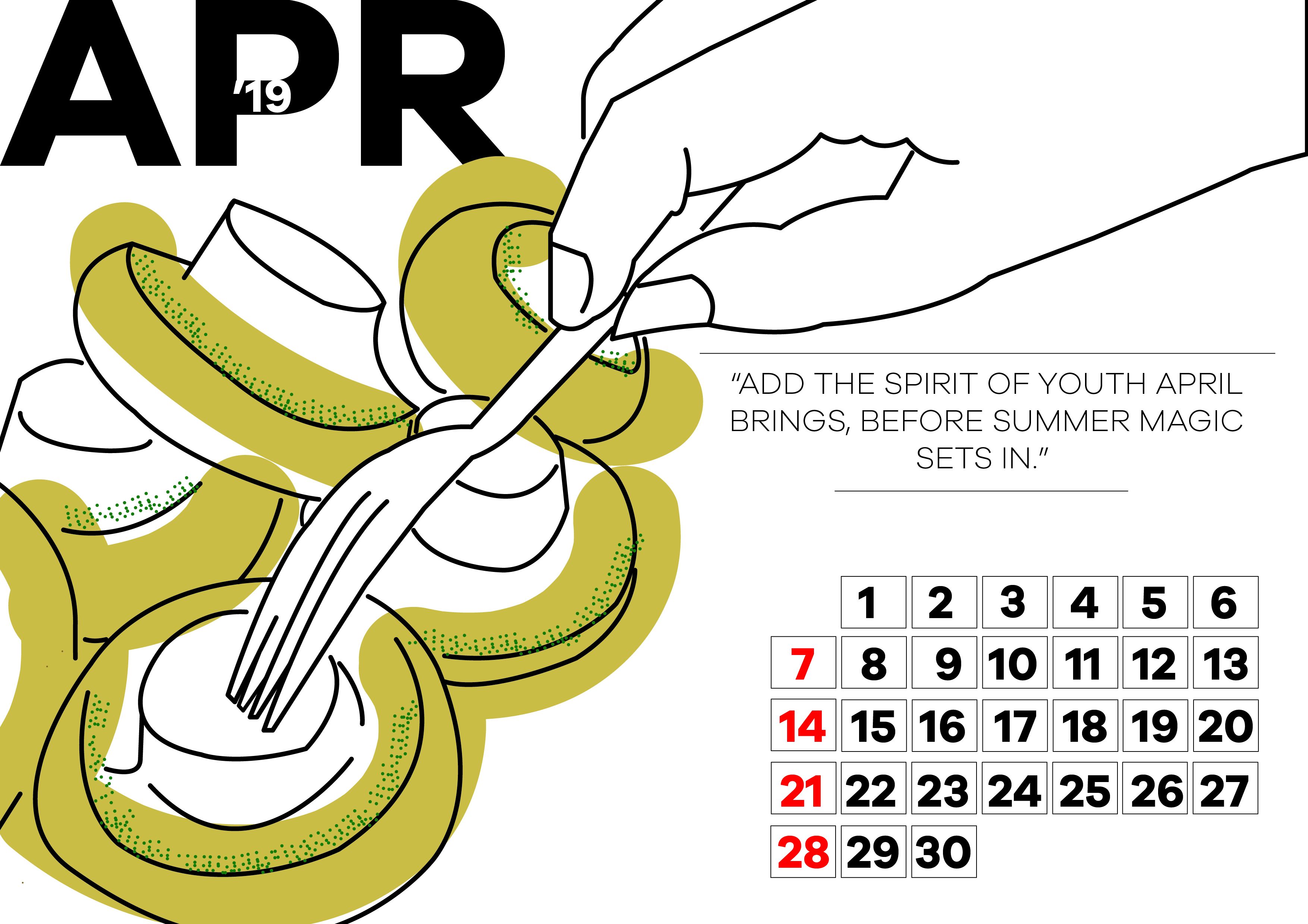 Food Calendar Concept Months,  | International Design Awards Winners