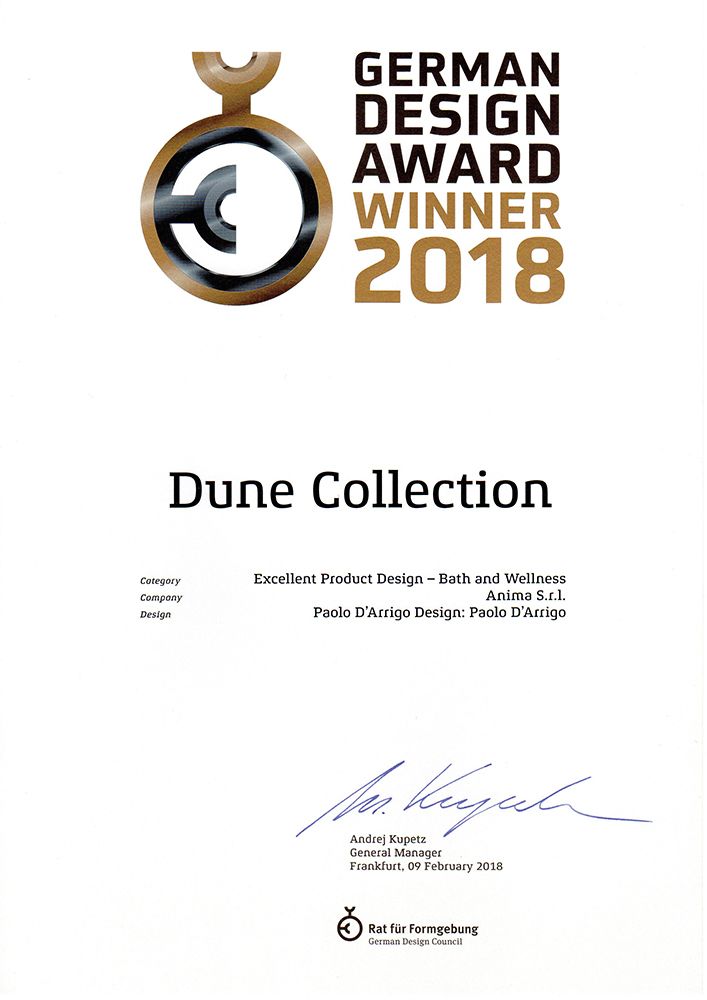 DUNE Collection, Paolo D'Arrigo design | International Design Awards Winners