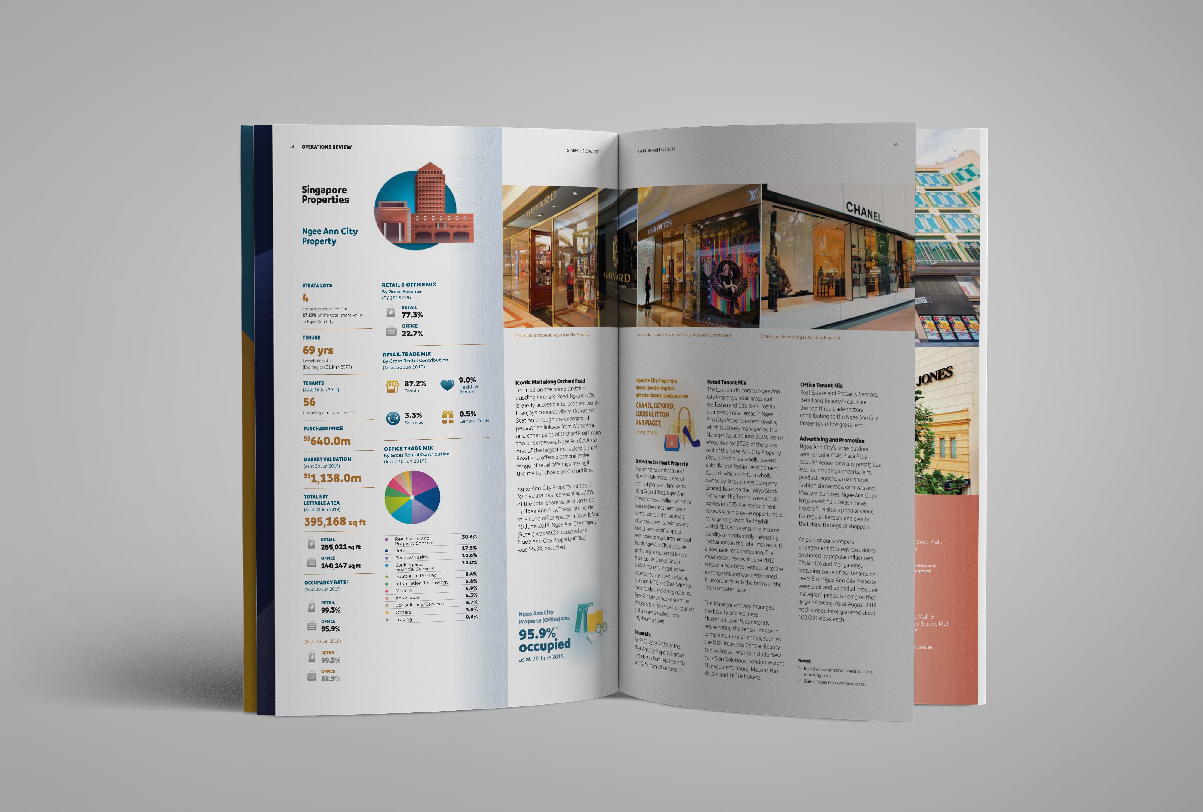 Annual Report 2018/2019, Starhill Global REIT / C2 Design Studio Pte Ltd | International Design Awards Winners