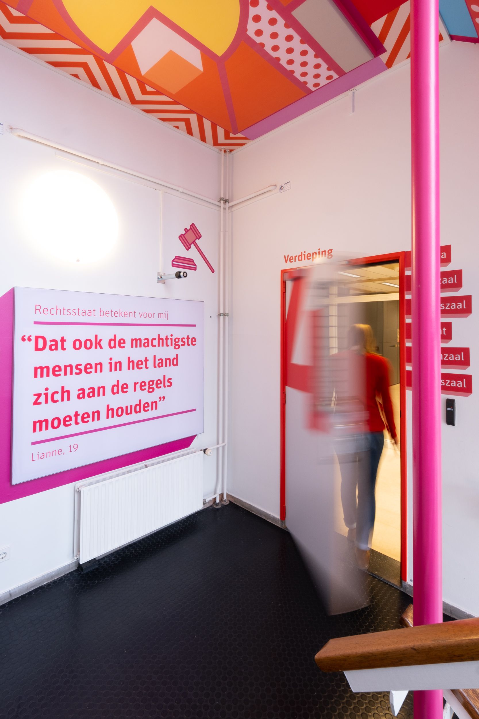 Colorful journey: stairwell signing, Studio Duel | International Design Awards Winners