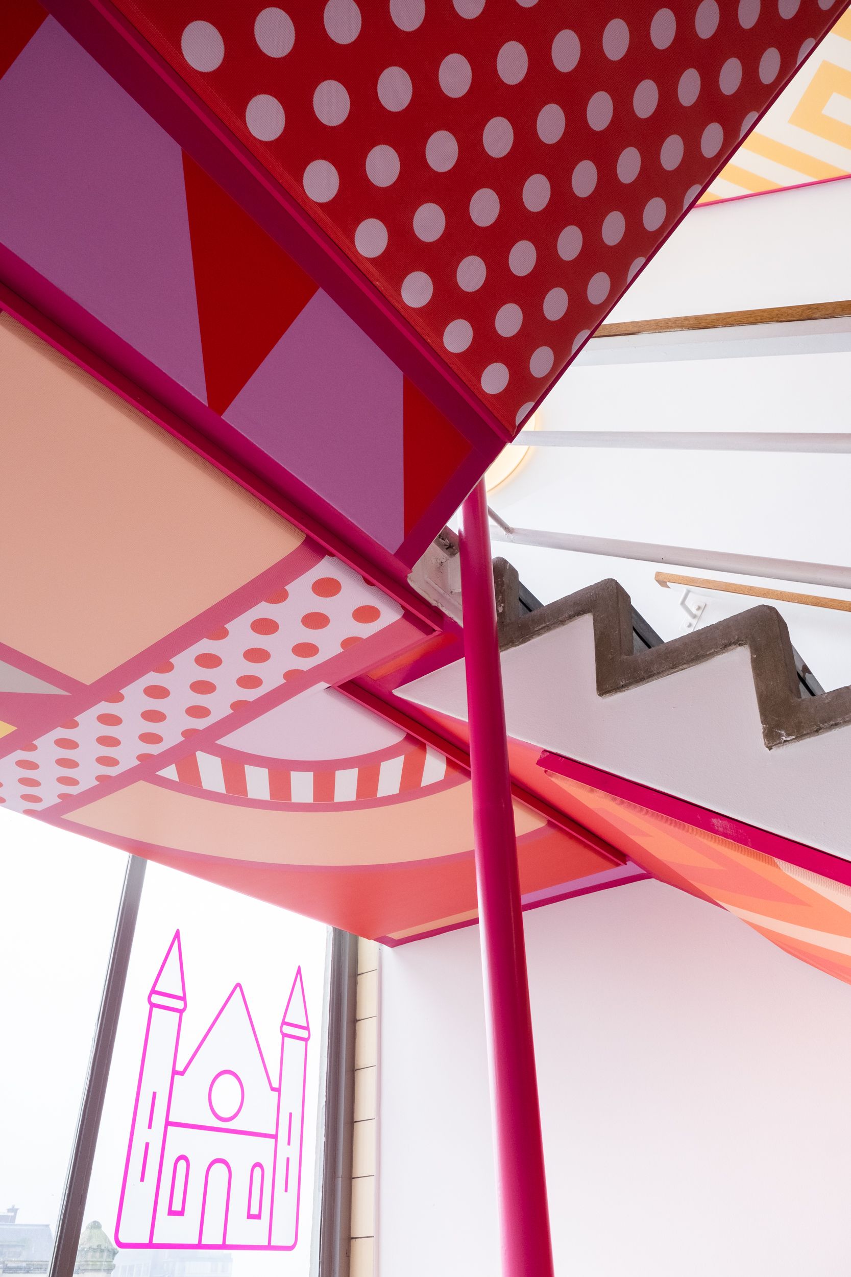Colorful journey: stairwell signing, Studio Duel | International Design Awards Winners