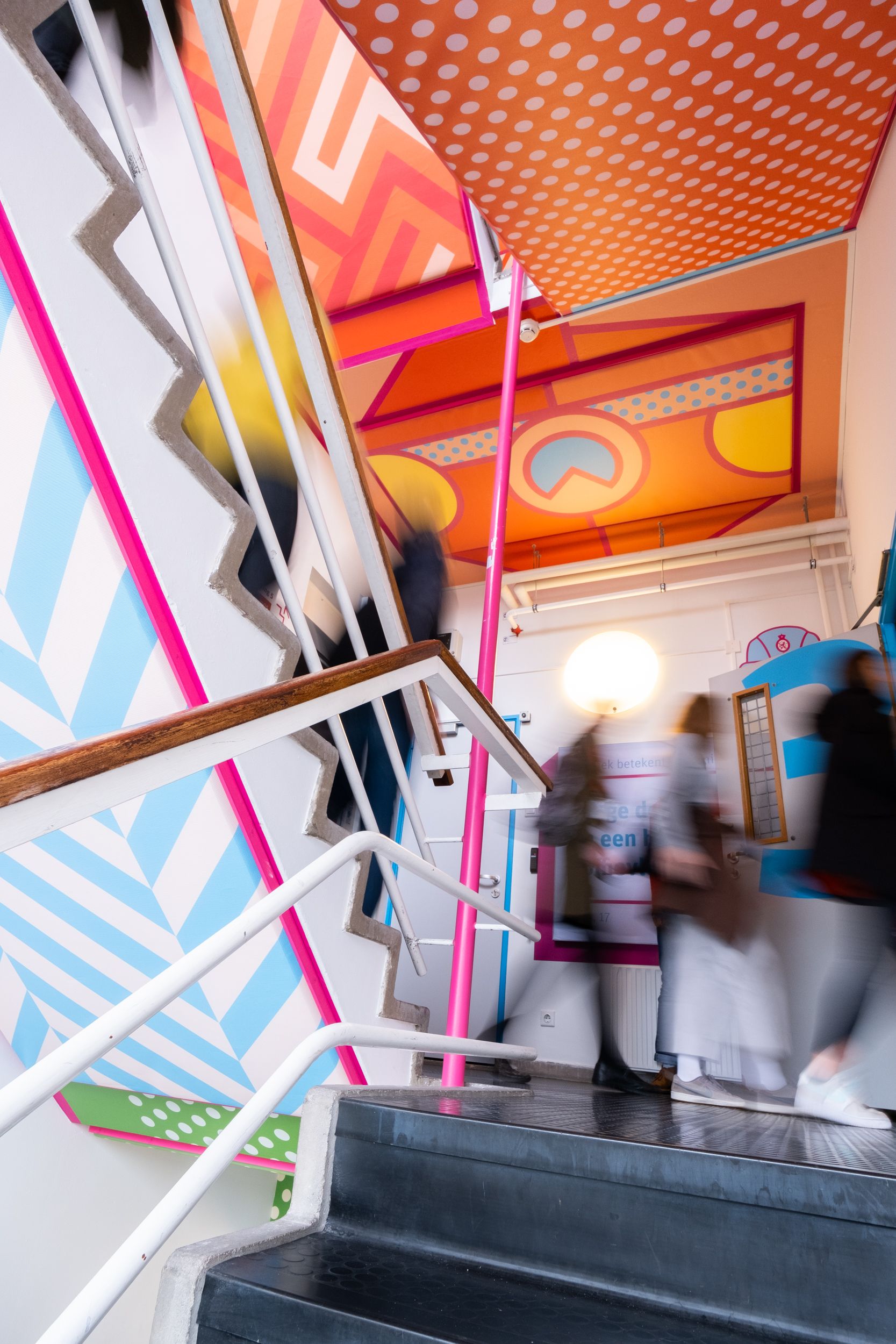 Colorful journey: stairwell signing, Studio Duel | International Design Awards Winners