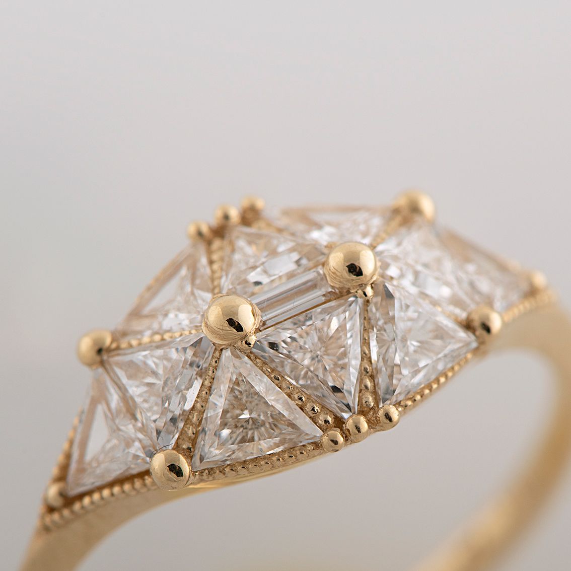 Reflective Dome Ring with Ten Triangle Diamonds, Artëmer | International Design Awards Winners