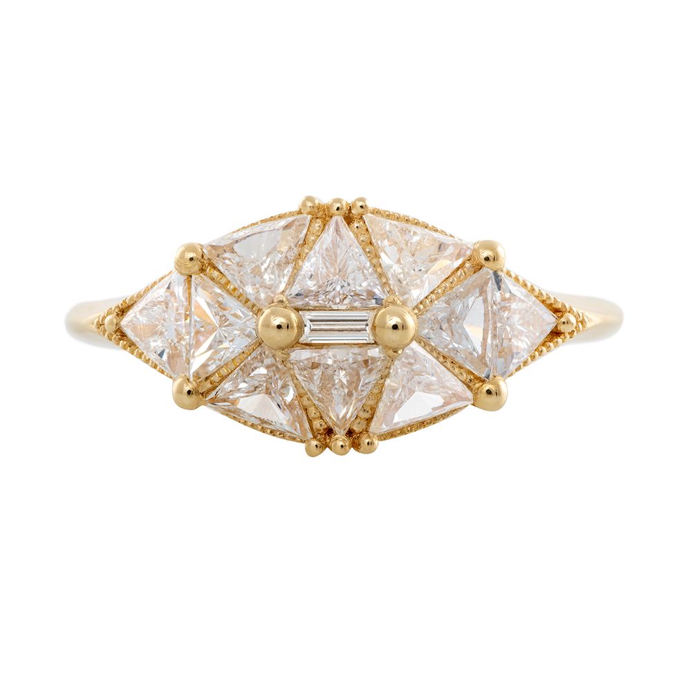 Reflective Dome Ring with Ten Triangle Diamonds, Artëmer | International Design Awards Winners