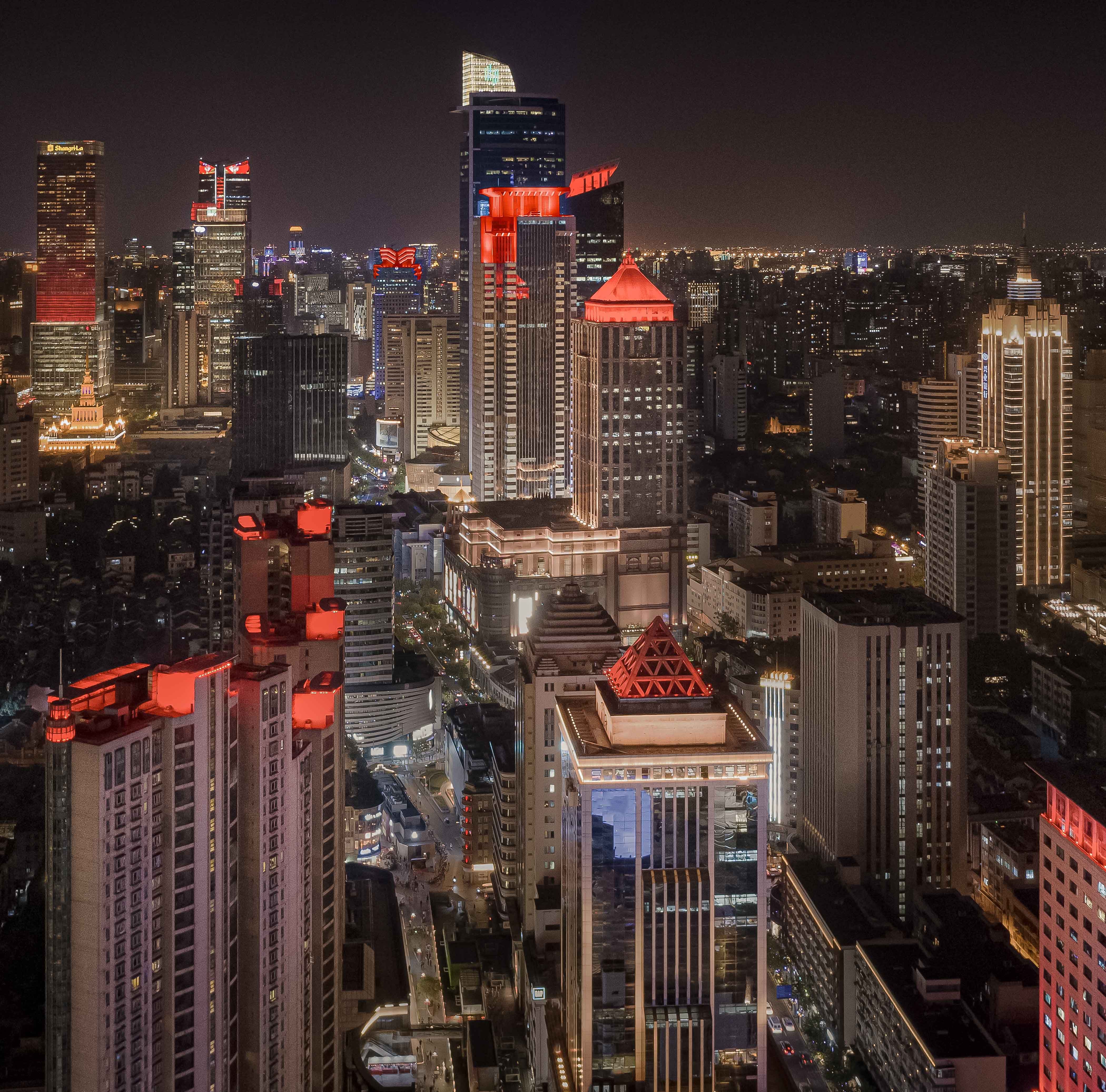 General lighting planning and design of buildings and landscapes in West Nanjing Road, Rdesign International Lighting | International Design Awards Winners