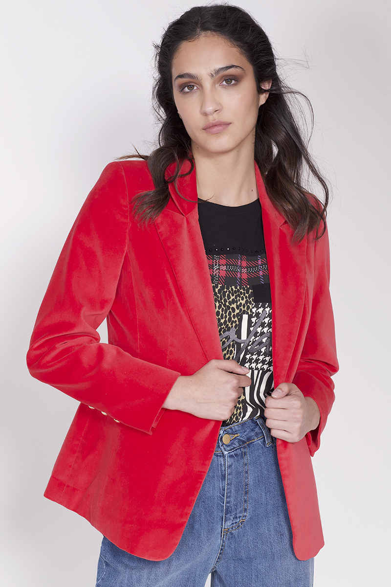 Blazer rojo largo | Ripley.cl