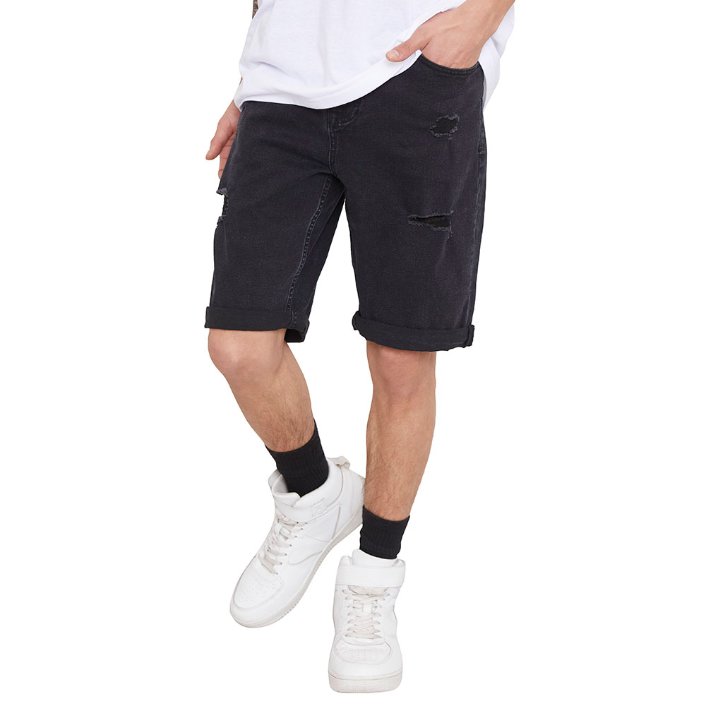 Ripley - SHORT DENIM DESTROYED NEGRO - HOMBRE