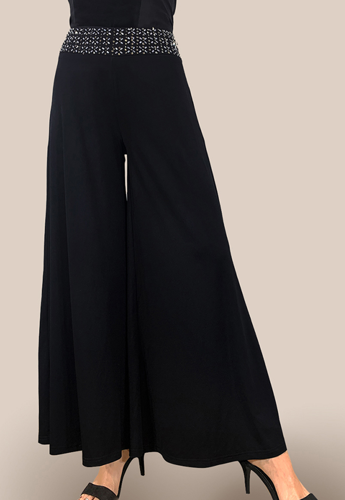 Ripley - PANTALÓN PALAZZO STRASS NEGRO LIOLA