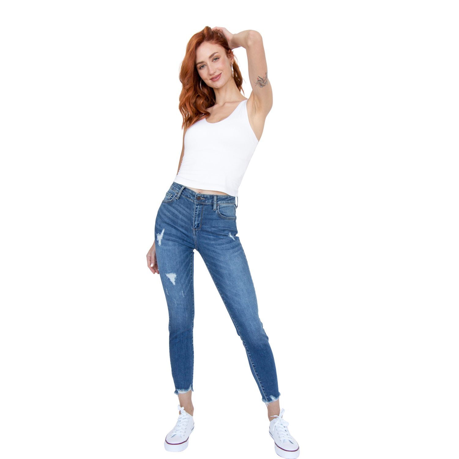 Jean Skinny Tiro Medio California – Azul Medio - Cocovik