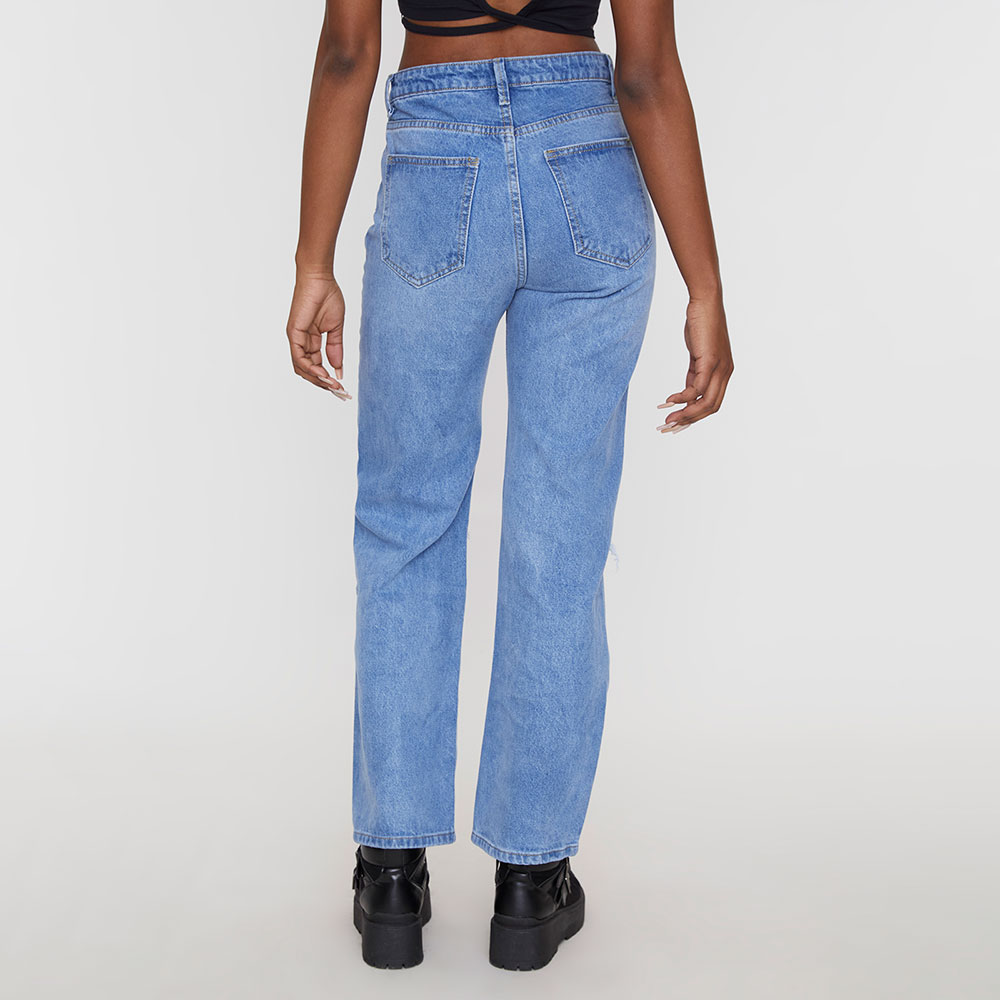 Jeans Wide Leg Cargo Noventero Negro - Mujer