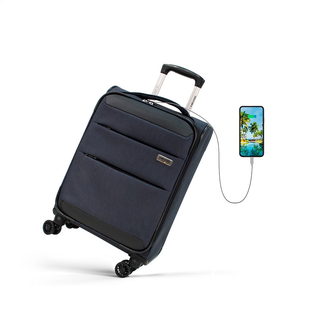 Ripley - MALETA BLANDA HANNOVER S CON USB NEGRO HEAD