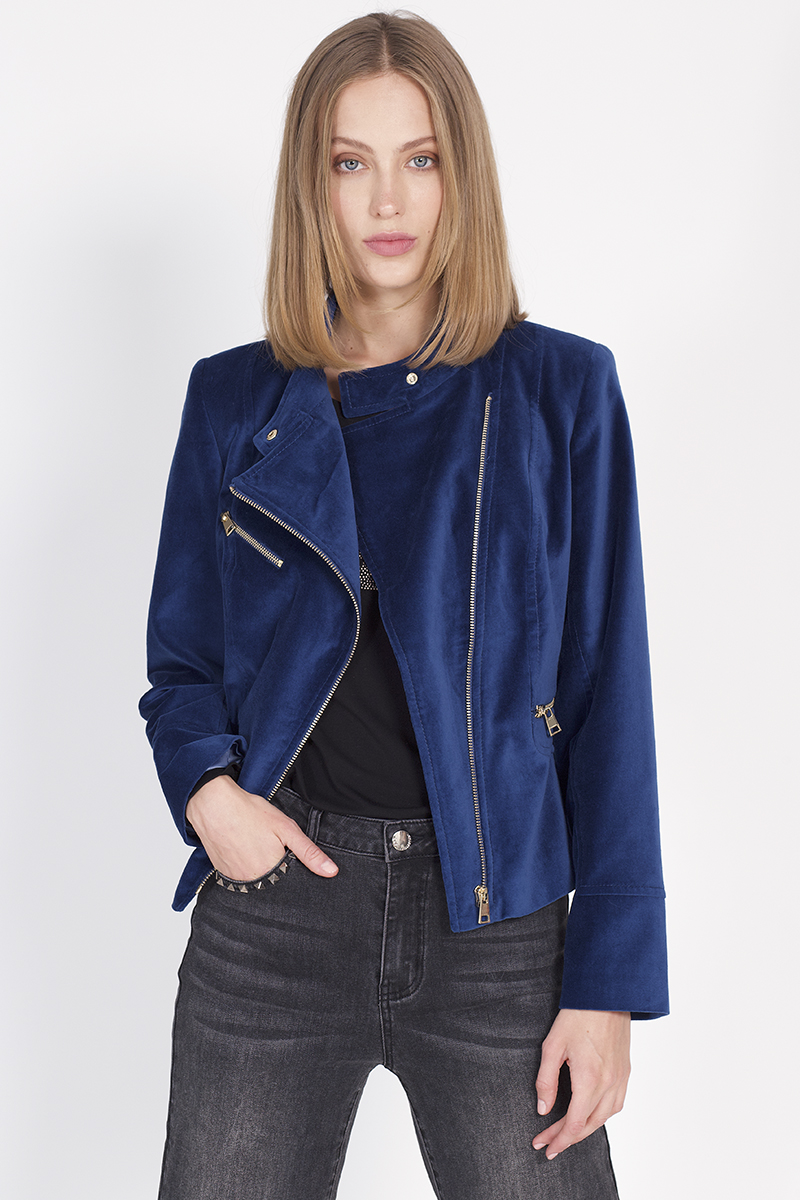 Ripley - CHAQUETA MOTOQUERA AZUL LIOLA