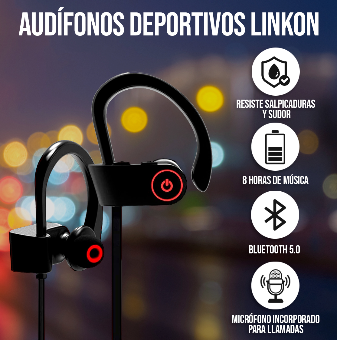 Ripley - AUDIFONOS DEPORTIVOS INALAMBRICOS BLUETOOTH MICROFONO