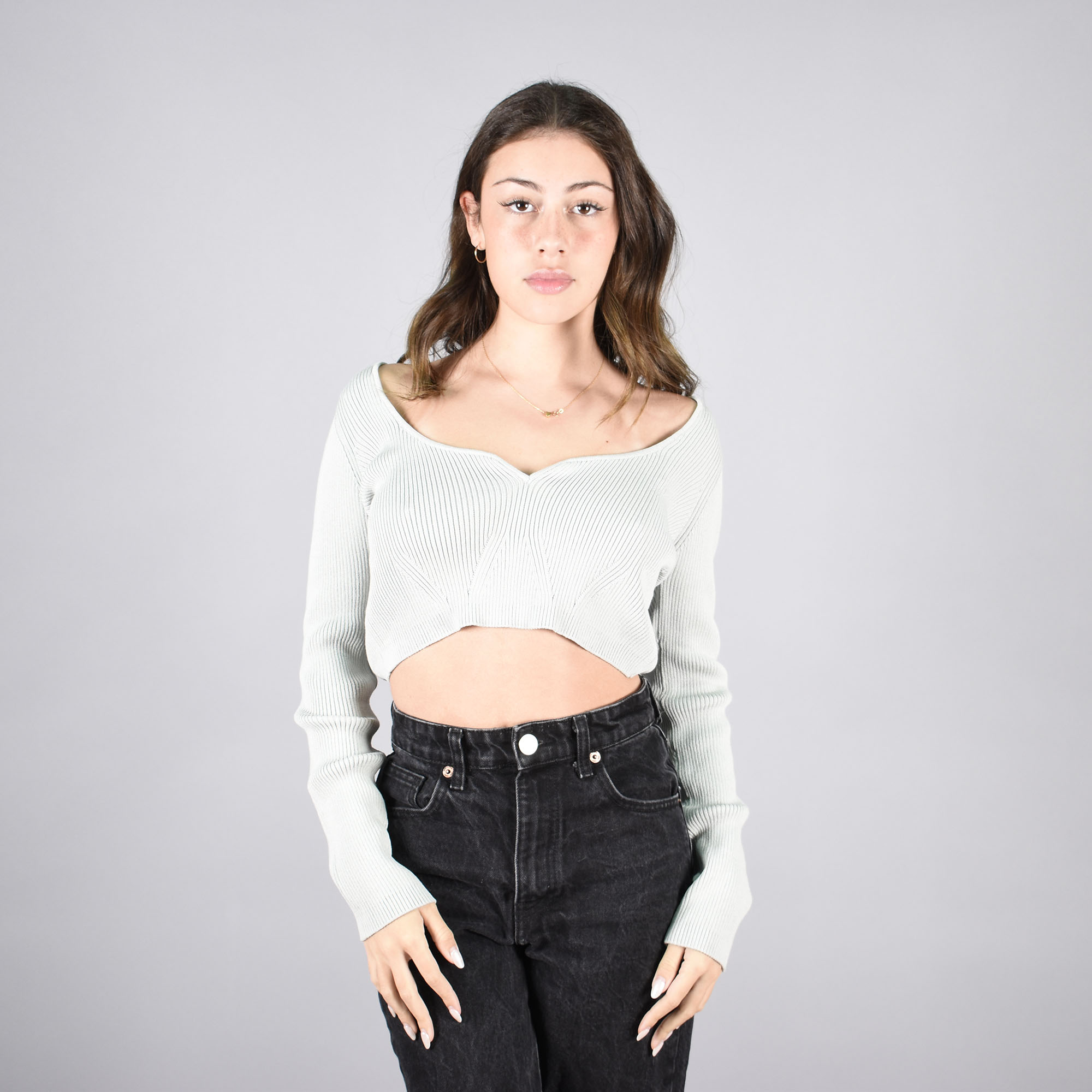 TiaoBug Camiseta Manga Larga Deportiva Para Danza Ballet Crop Top