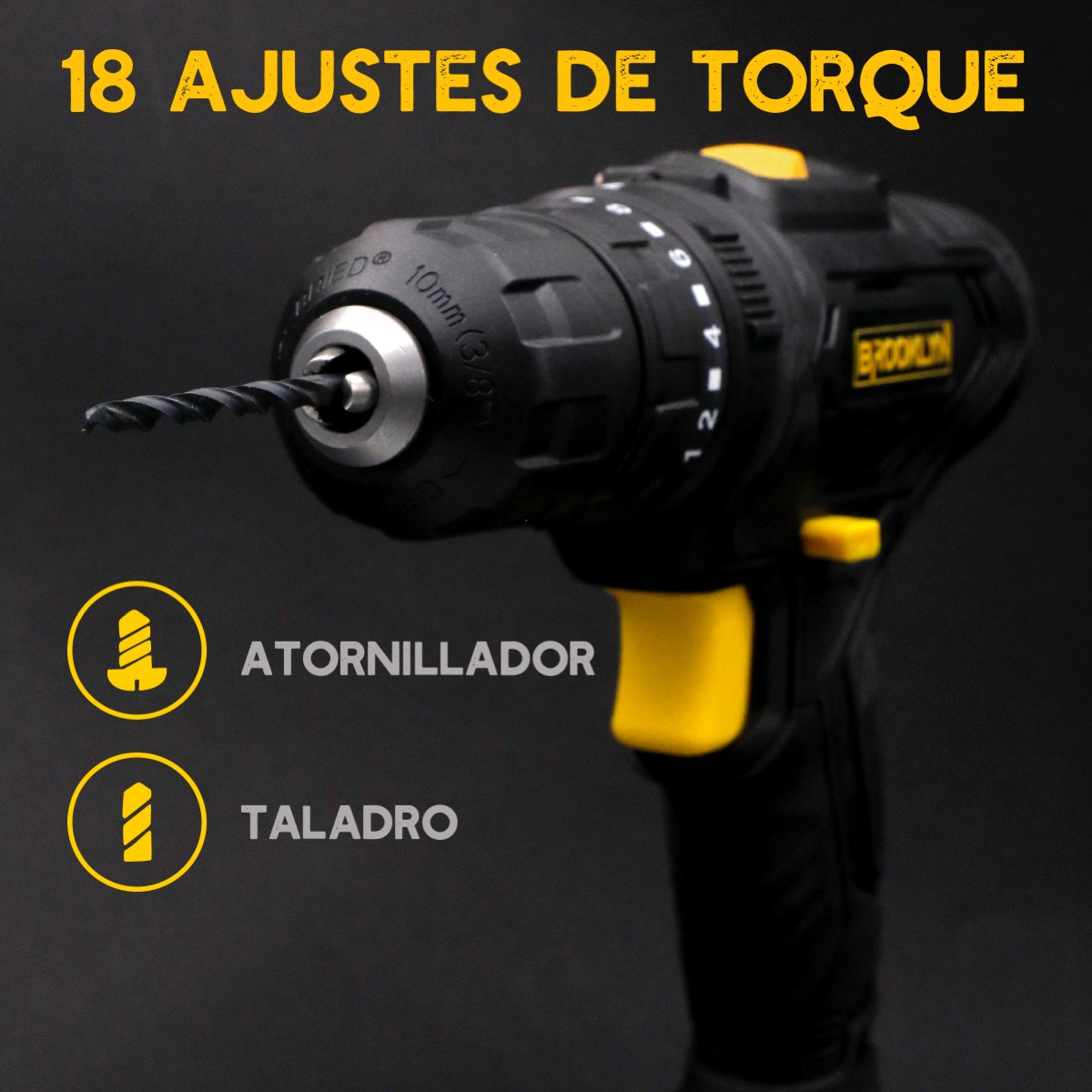 Ripley - TALADRO ATORNILLADOR INALAMBRICO 12V CON BATERIA Y MALETA