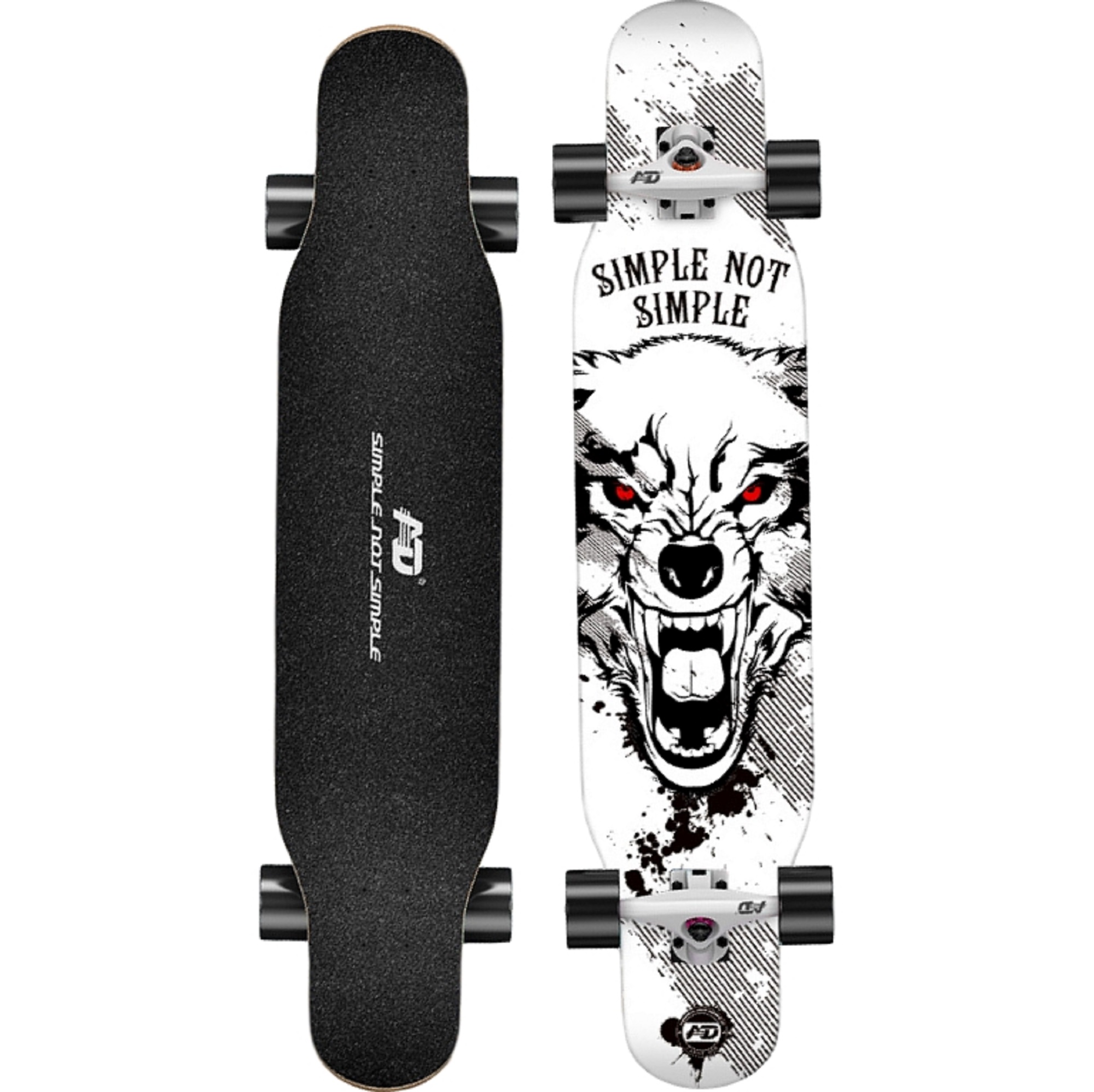 Ripley SKATEBOARD LONGBOARD AD 42P CANADIAN MAPLE WOLF DESIGN
