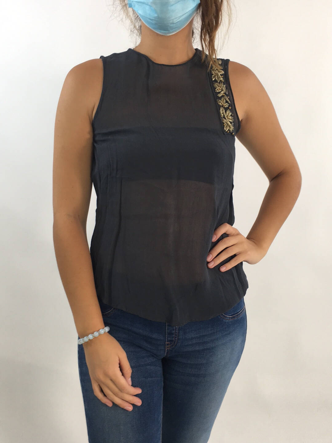 Ripley - BLUSA ZARA M GRIS