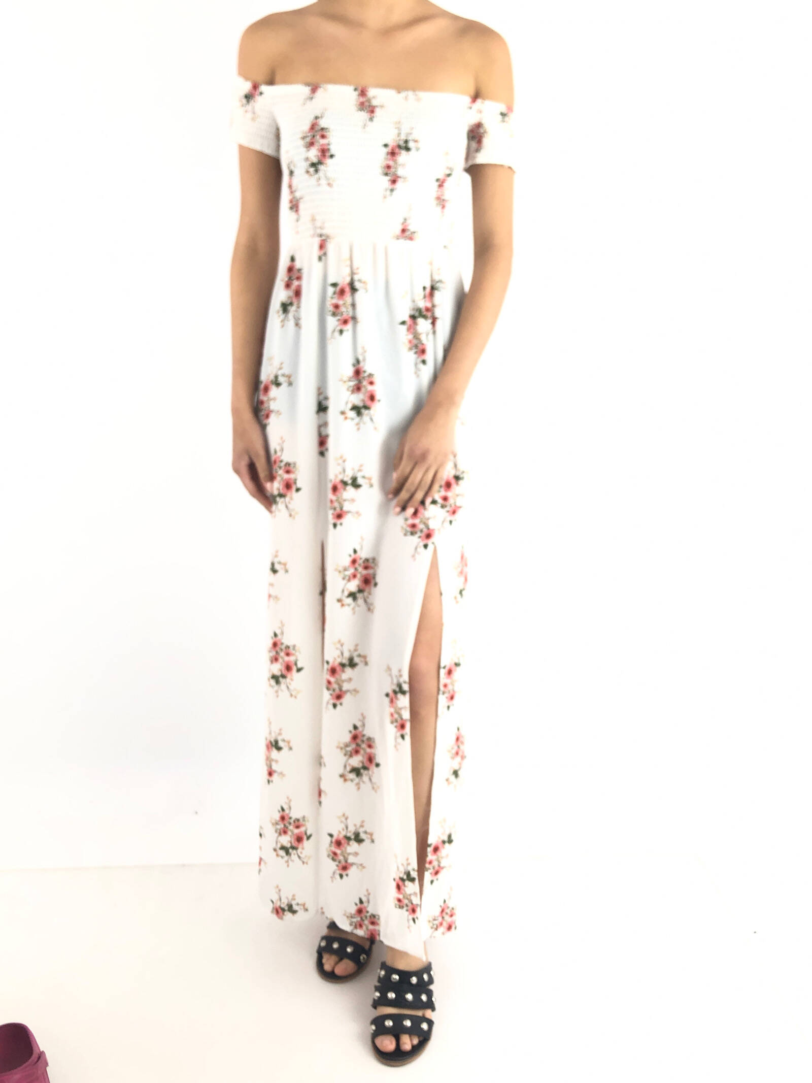 Ripley - VESTIDO GUESS S BEIGE FLORES