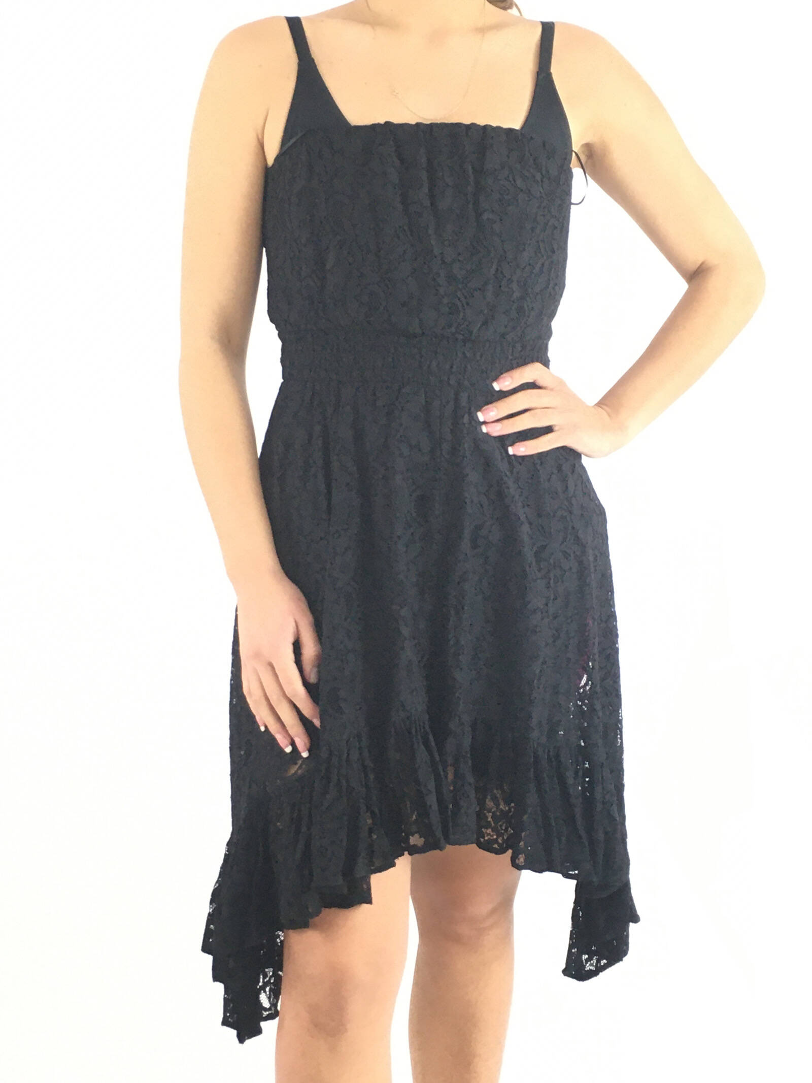 Ripley - VESTIDO GUESS S NEGRO FLORES
