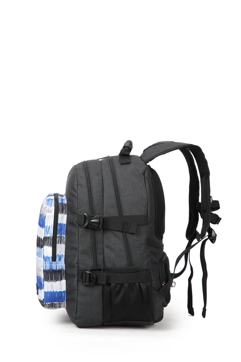 Ripley - MOCHILA WANDERER 29L - NEGRO / LINEAS AZUL