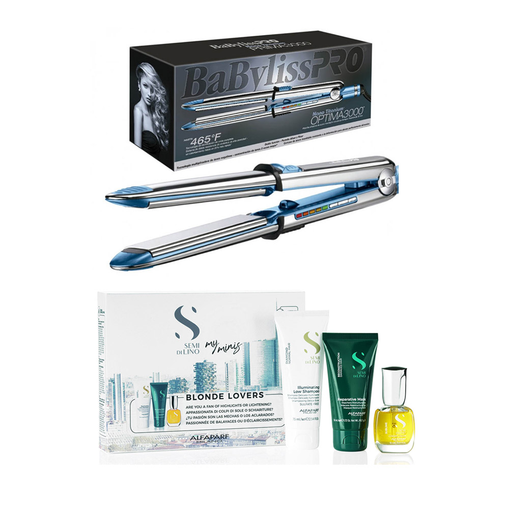 Ripley - PLANCHA OPTIMA 3000 BABYLISS + KIT ALFAPARF SHAMPOO + ACEITE