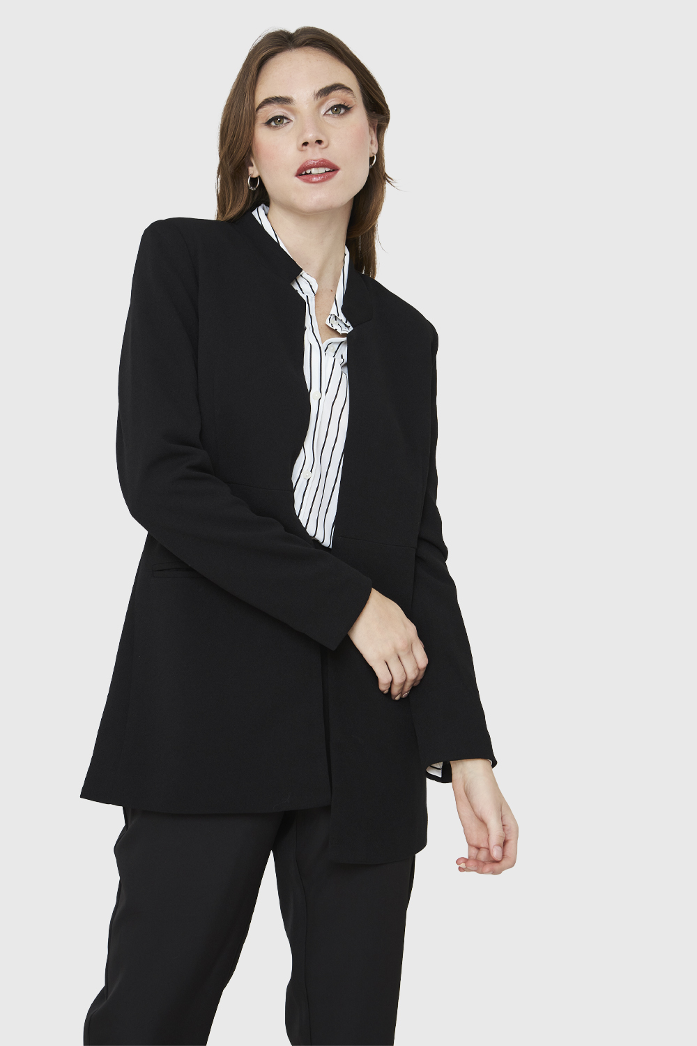 Ripley - BLAZER LARGO NEGRO NICOPOLY