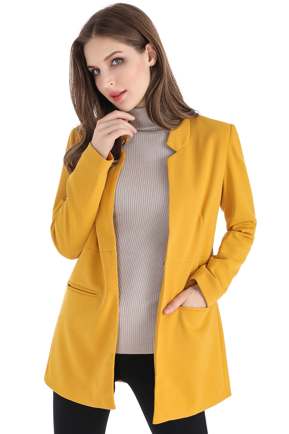 Ripley - BLAZER LARGO AMARILLO NICOPOLY