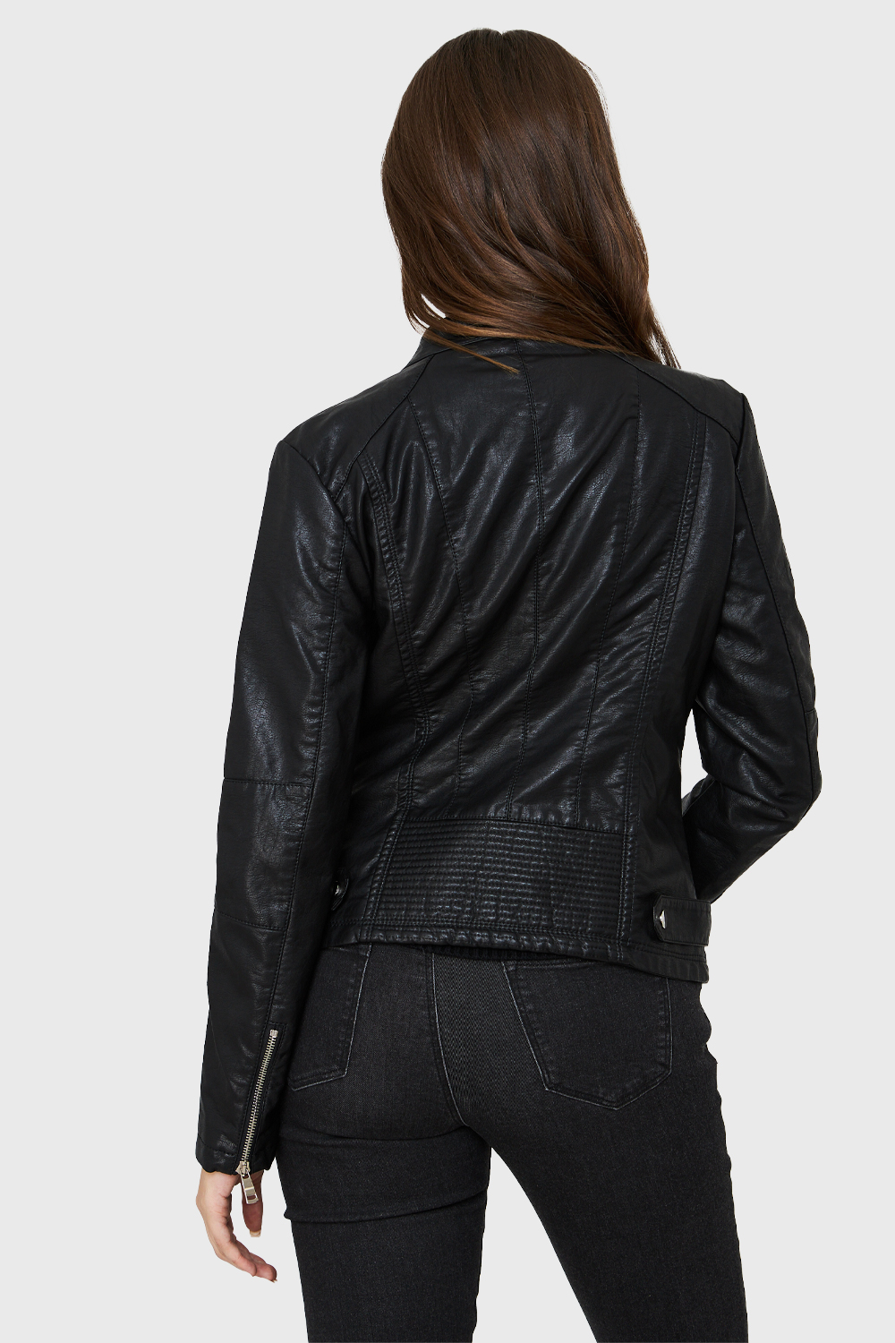 Ripley - CHAQUETA CUELLO MAO ECOCUERO NEGRO NICOPOLY