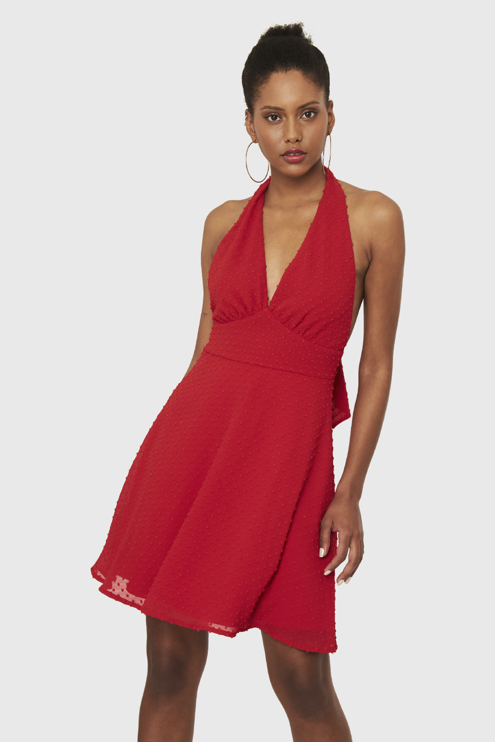 Vestido largo escote uve