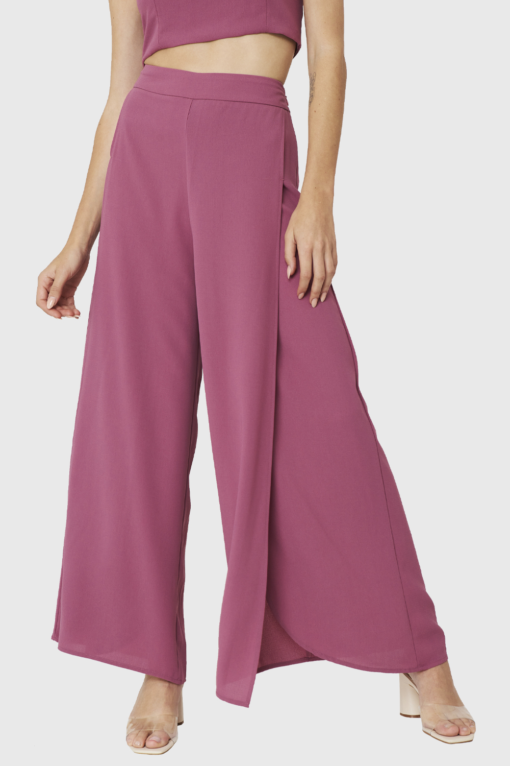 Ripley - PANTALÓN PALAZZO ROSADO NICOPOLY