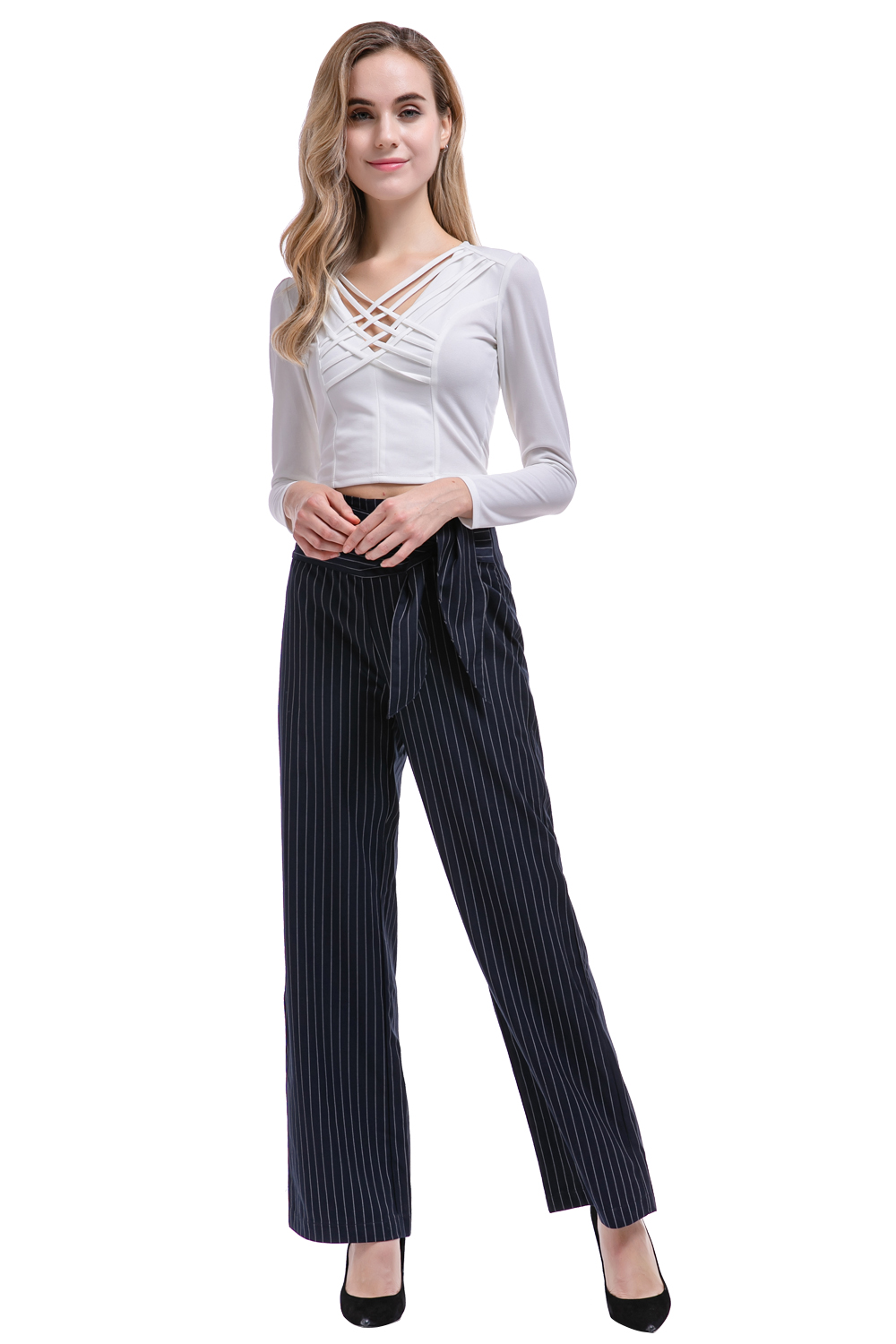 Ripley - PANTALÓN RAYAS CINTA AZUL NICOPOLY