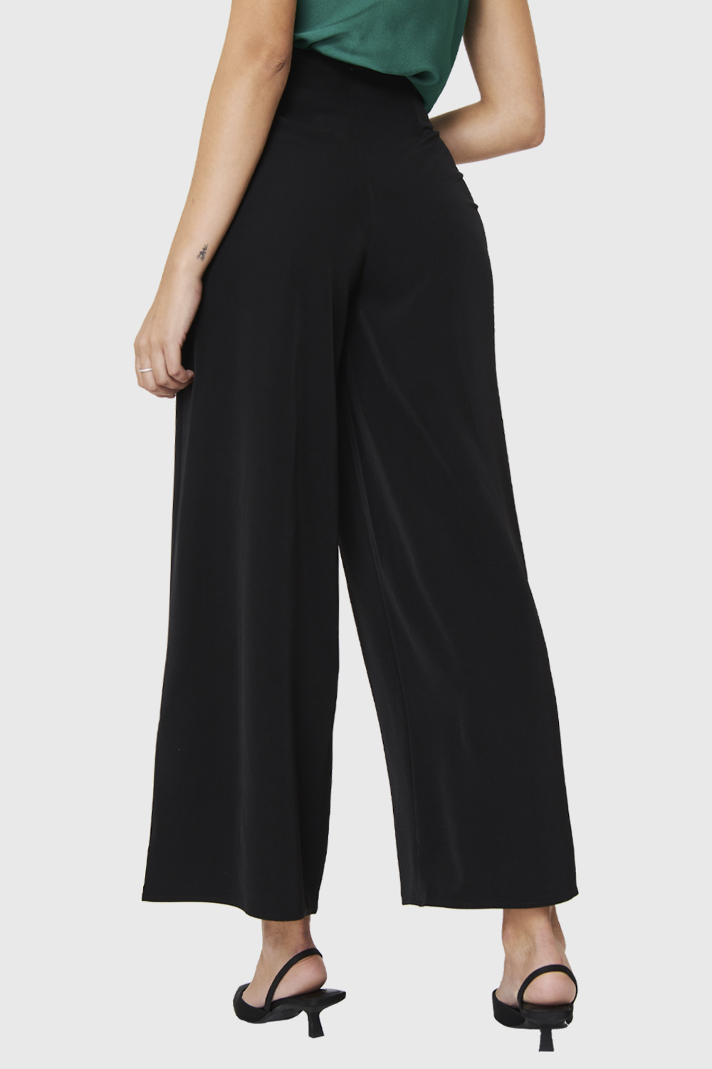 Ripley - PANTALÓN PALAZZO BOTÓN NEGRO NICOPOLY