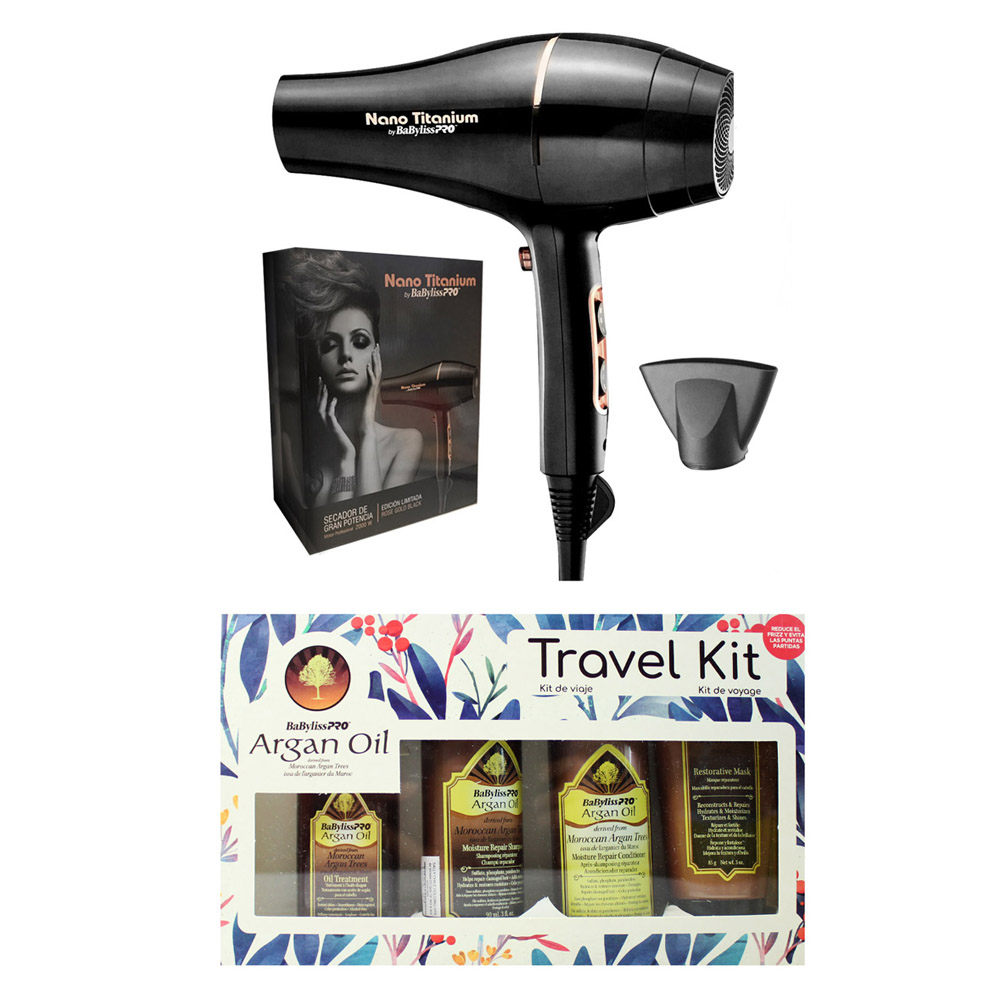 Ripley - SECADOR PROFESIONAL BABYLISS 2000W + KIT REPARADOR ARGÁN
