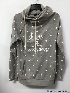&/Ampersand Brand Women’s Size S Let It Snow Double-Hooded Off-Center Zip Top