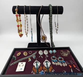 21pc Southwest Style Costume Jewelry incl JJ Alpaca Mexico