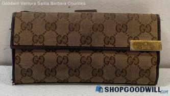 Gucci Brown Folding Card Wallet with COA