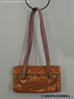 Prada Women's Orange Sequin Shoulder Bag w /Pink Fabric Straps & Interior W/COA