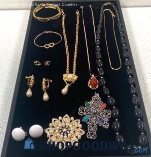 Monet Trifari Napier Costume Jewelry Lot