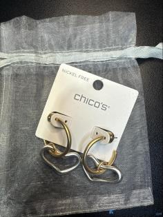 NWT Chico's Valentine's Collection Nickel-Free Heart Earrings