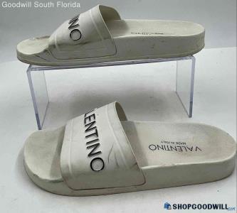 Authentic Valentino Womens White Slip-On Open Toe Slide Sandals Size EUR 38