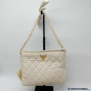 Valentino Orlandi White Vegan Leather Crossbody W/ Chain Strap