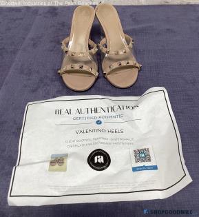 Valentino Garavani Women Rockstud Pvc Nude Patent Leather Slip-on Eu 36.5